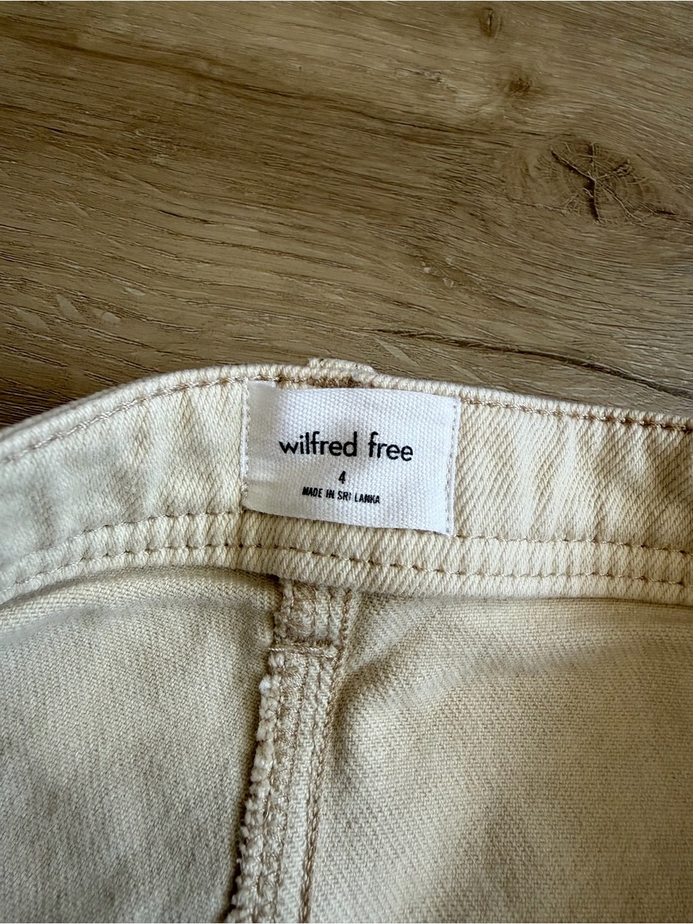 Aritzia Wilfred Free Modern Utility Pants Size 4 Beige Straight Leg Mid Rise - Picture 4 of 7
